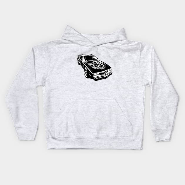 1978 Trans am B&W Kids Hoodie by GrizzlyVisionStudio